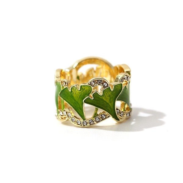 Wholesale green metal rhinestone rings JDC-RS-WN106 Rings 薇妮 Wholesale Jewelry JoyasDeChina Joyas De China