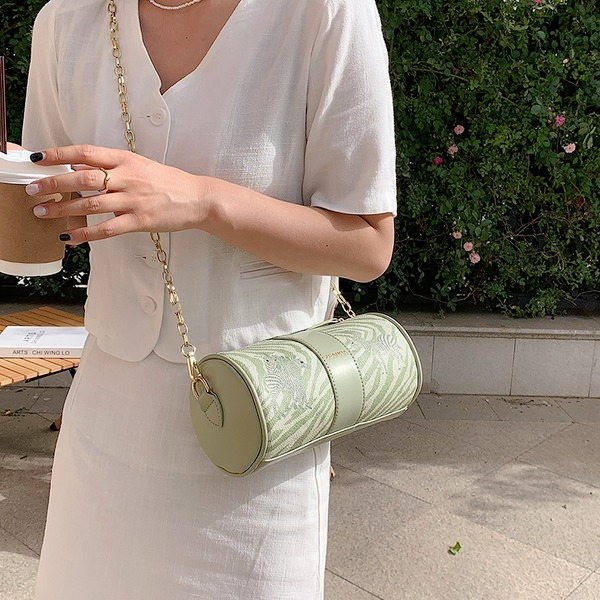Bulk Jewelry Wholesale green PU cylindrical one-shoulder ladies bag JDC-LB-ZM090 Wholesale factory from China YIWU China