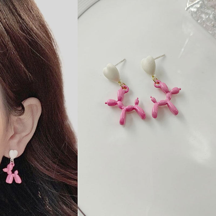 Wholesale green puppy alloy stud earrings JDC-ES-HZQ007 Earrings 青之荷 Wholesale Jewelry JoyasDeChina Joyas De China