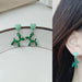 Wholesale green puppy alloy stud earrings JDC-ES-HZQ007 Earrings 青之荷 Wholesale Jewelry JoyasDeChina Joyas De China