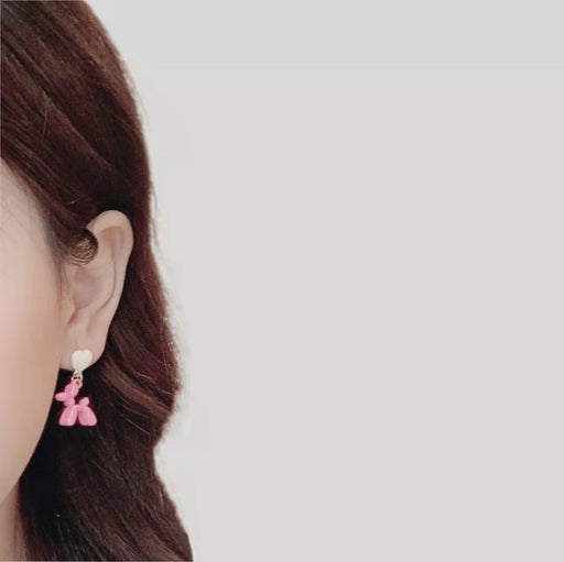 Wholesale green puppy alloy stud earrings JDC-ES-HZQ007 Earrings 青之荷 Wholesale Jewelry JoyasDeChina Joyas De China