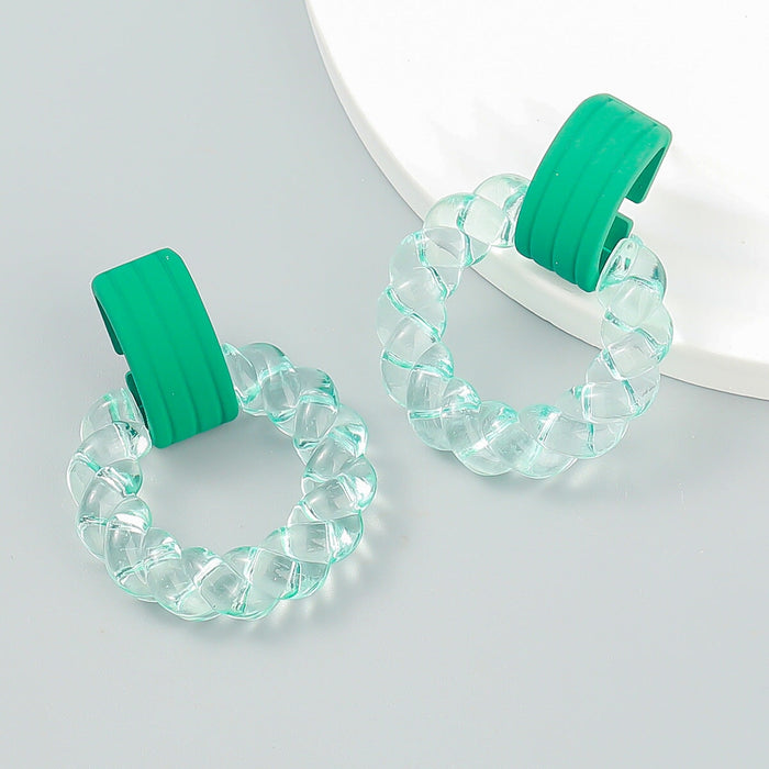 Wholesale green resin earrings JDC-ES-JL926 Earrings 氿乐 Wholesale Jewelry JoyasDeChina Joyas De China