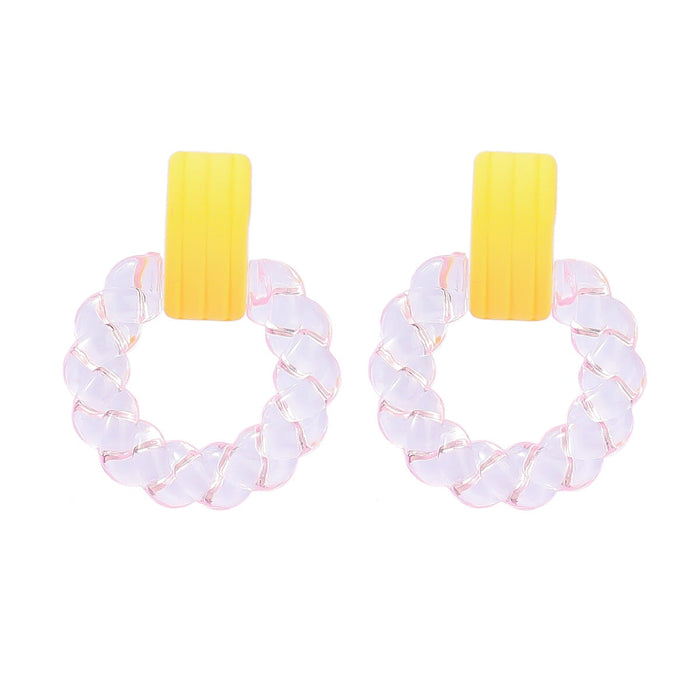 Wholesale green resin earrings JDC-ES-JL926 Earrings 氿乐 Yellow Wholesale Jewelry JoyasDeChina Joyas De China