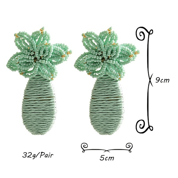 Wholesale green resin earrings JDC-ES-SK043 Earrings 深刻 Wholesale Jewelry JoyasDeChina Joyas De China