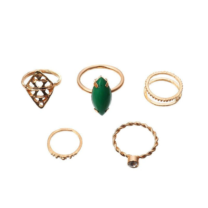 Bulk Jewelry Wholesale green resin geometric ring JDC-RS-e088 Wholesale factory from China YIWU China