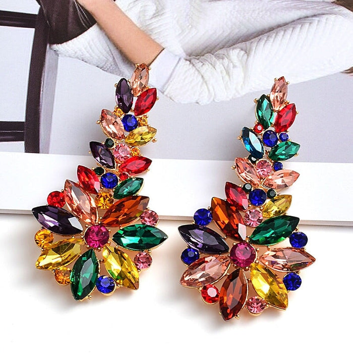 Wholesale green rhinestone earrings JDC-ES-SK049 Earrings 深刻 Color Wholesale Jewelry JoyasDeChina Joyas De China