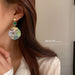 Wholesale green round alloy earrings JDC-ES-BY041 Earrings 宝钰 Wholesale Jewelry JoyasDeChina Joyas De China