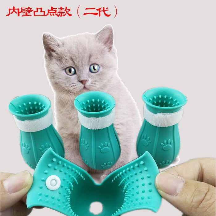 Wholesale green silicone cat foot washing cover JDC-FT-Bais004 fidgets toy 百思 Second generation / blue (4 PCs.) Wholesale Jewelry JoyasDeChina Joyas De China