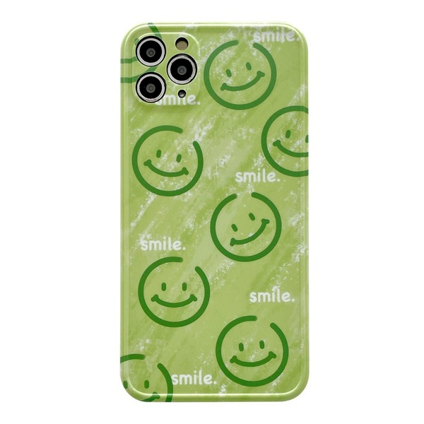Bulk Jewelry Wholesale green silicone smiley face iPhone 12promax Apple 11 phone case JDC-PC-SC005 Wholesale factory from China YIWU China