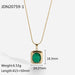 Wholesale green stainless steel gemstone necklace JDC-NE-JD317 Necklaces 杰鼎 1 Wholesale Jewelry JoyasDeChina Joyas De China