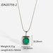 Wholesale green stainless steel gemstone necklace JDC-NE-JD317 Necklaces 杰鼎 2 Wholesale Jewelry JoyasDeChina Joyas De China