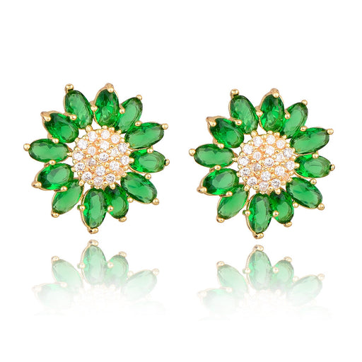 Wholesale green zircon earrings JDC-ES-Mix013 Earrings 迷茜 green Wholesale Jewelry JoyasDeChina Joyas De China