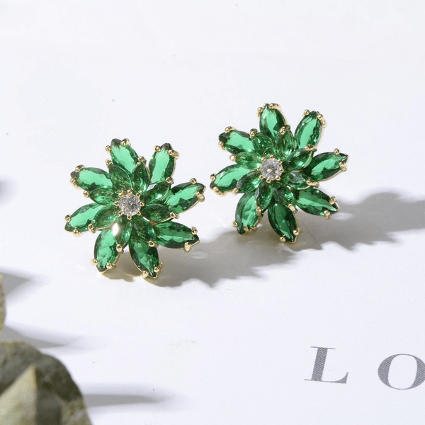 Wholesale Green Zircon Stud Earrings JDC-ES-Mix012 Earrings 迷茜 Wholesale Jewelry JoyasDeChina Joyas De China