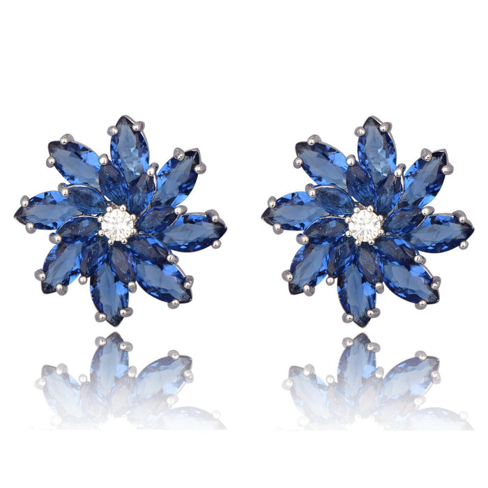 Wholesale Green Zircon Stud Earrings JDC-ES-Mix012 Earrings 迷茜 Blue Wholesale Jewelry JoyasDeChina Joyas De China