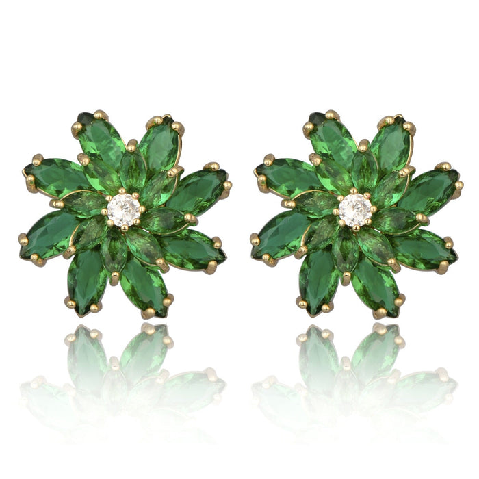 Wholesale Green Zircon Stud Earrings JDC-ES-Mix012 Earrings 迷茜 Green Wholesale Jewelry JoyasDeChina Joyas De China