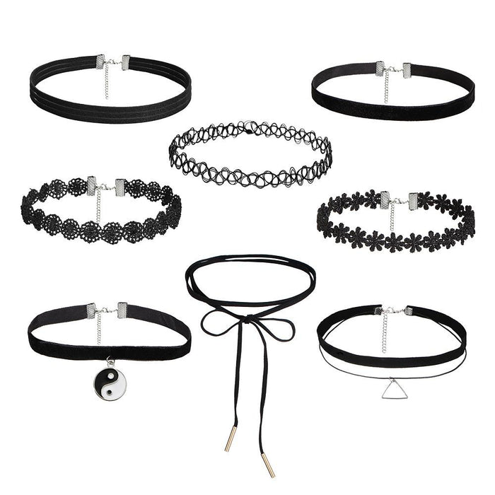 Bulk Jewelry Wholesale grey alloy choker neck chain necklace set JDC-NE-F305 Wholesale factory from China YIWU China