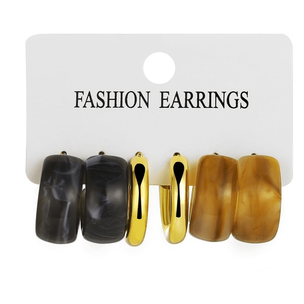 Wholesale grey alloy earrings set JDC-ES-F630 Earrings 韩之尚 Wholesale Jewelry JoyasDeChina Joyas De China