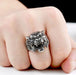 Wholesale grey alloy tiger head ring JDC-RS-NingL002 Rings 宁蓝 Wholesale Jewelry JoyasDeChina Joyas De China
