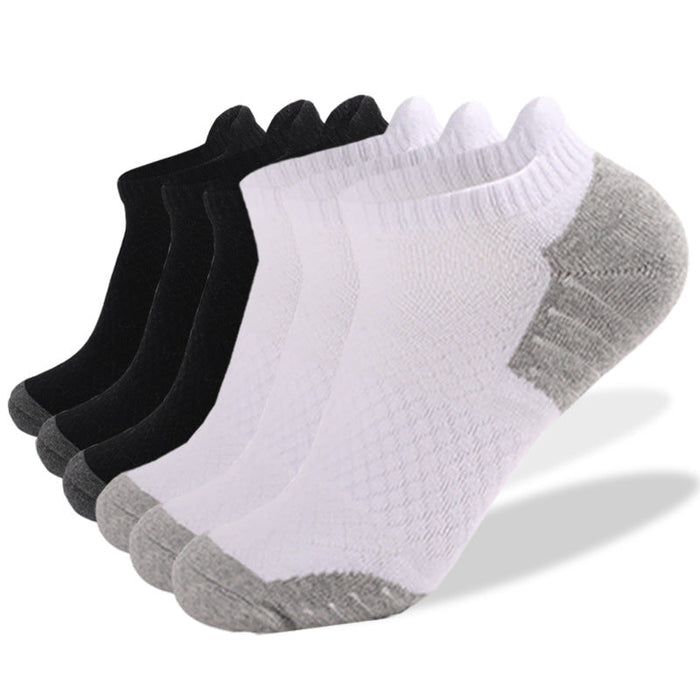 Wholesale grey combed cotton running socks 6 pairs set JDC-SK-LZL048 Sock 两只狼 mixed color black and white S(35-38) Wholesale Jewelry JoyasDeChina Joyas De China