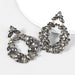 Wholesale grey rhinestone earrings JDC-ES-JL907 Earrings 氿乐 black Wholesale Jewelry JoyasDeChina Joyas De China