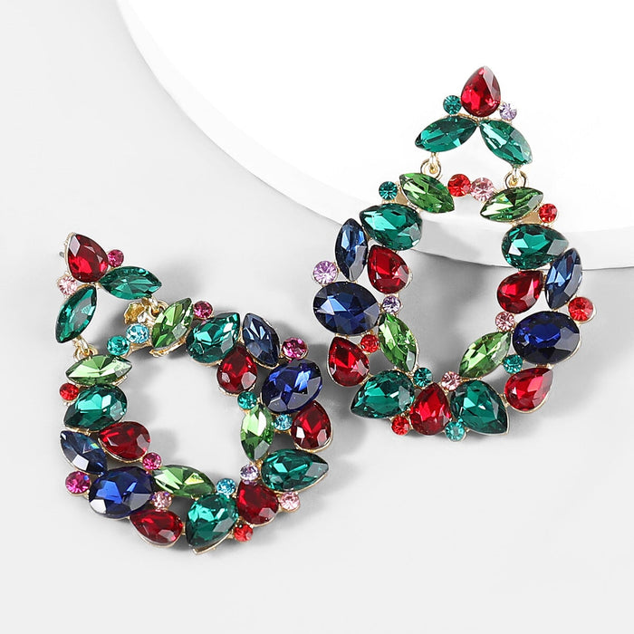 Wholesale grey rhinestone earrings JDC-ES-JL907 Earrings 氿乐 multicolor Wholesale Jewelry JoyasDeChina Joyas De China