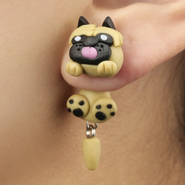Bulk Jewelry Wholesale grey soft tausa dog earrings JDC-ES-C013 Wholesale factory from China YIWU China