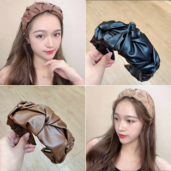 Bulk Jewelry Wholesale hair band black leather fold JDC-HD-O068 Wholesale factory from China YIWU China