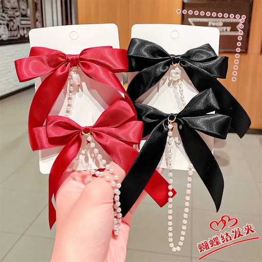 Bulk Jewelry Wholesale Hair Clips bow pearl chain JDC-HS-i254 Wholesale factory from China YIWU China