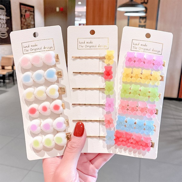 Bulk Jewelry Wholesale Hair Clips candy color soft pottery love bear JDC-HS-i212 Wholesale factory from China YIWU China