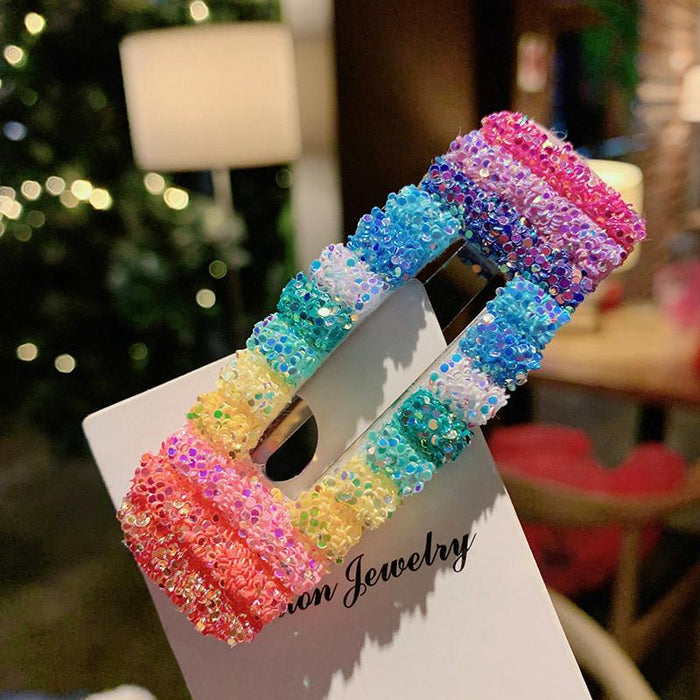 Bulk Jewelry Wholesale Hair Clips colorful sequins bb clip JDC-HC-i038 Wholesale factory from China YIWU China