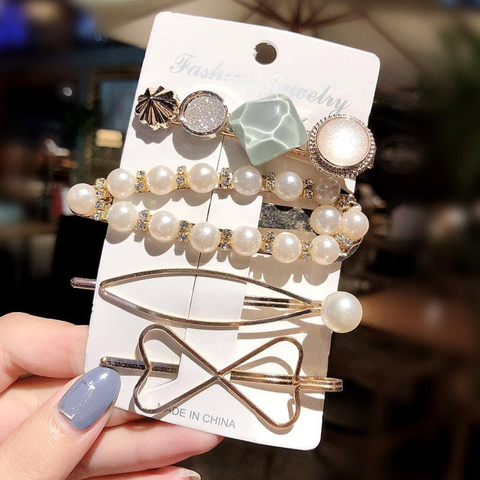 Bulk Jewelry Wholesale Hair Clips geometric metal pearls JDC-HS-i104 Wholesale factory from China YIWU China