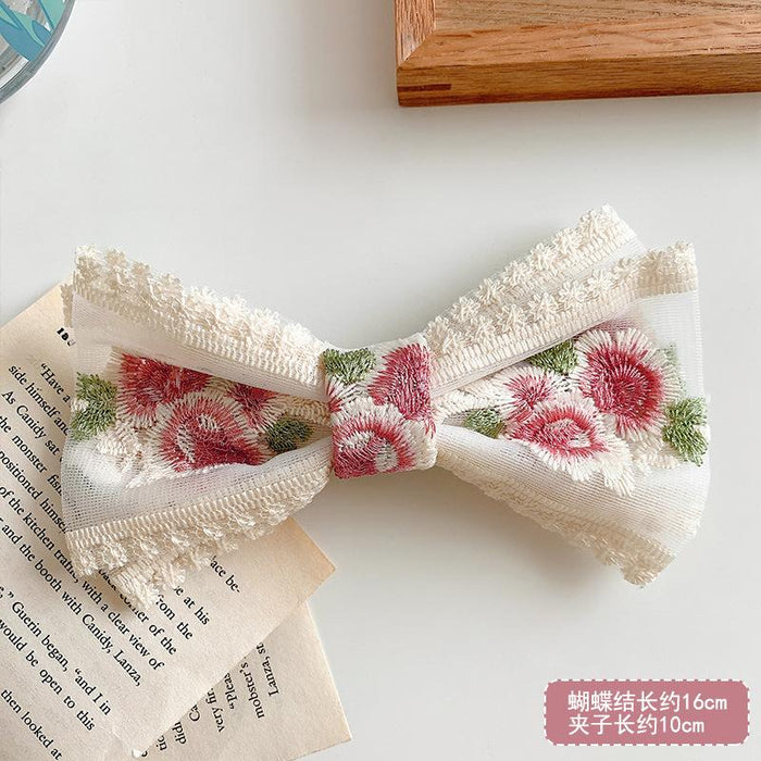 Bulk Jewelry Wholesale Hair Clips lace embroidery bows JDC-HC-bd039 Wholesale factory from China YIWU China