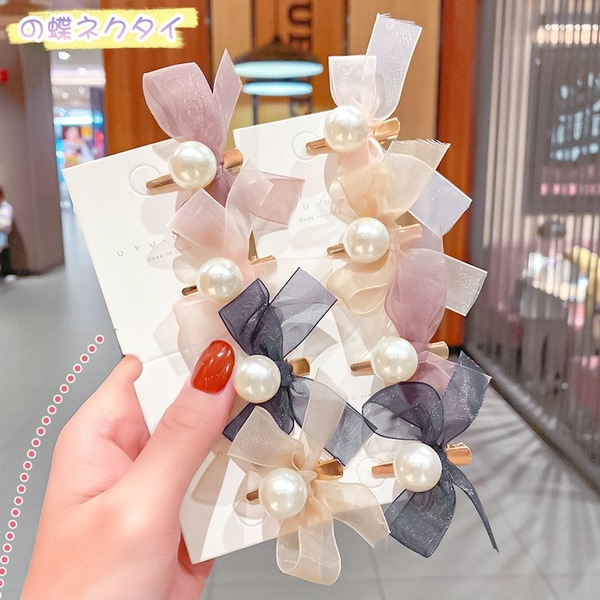Bulk Jewelry Wholesale Hair Clips mesh bow pearl JDC-HS-i205 Wholesale factory from China YIWU China