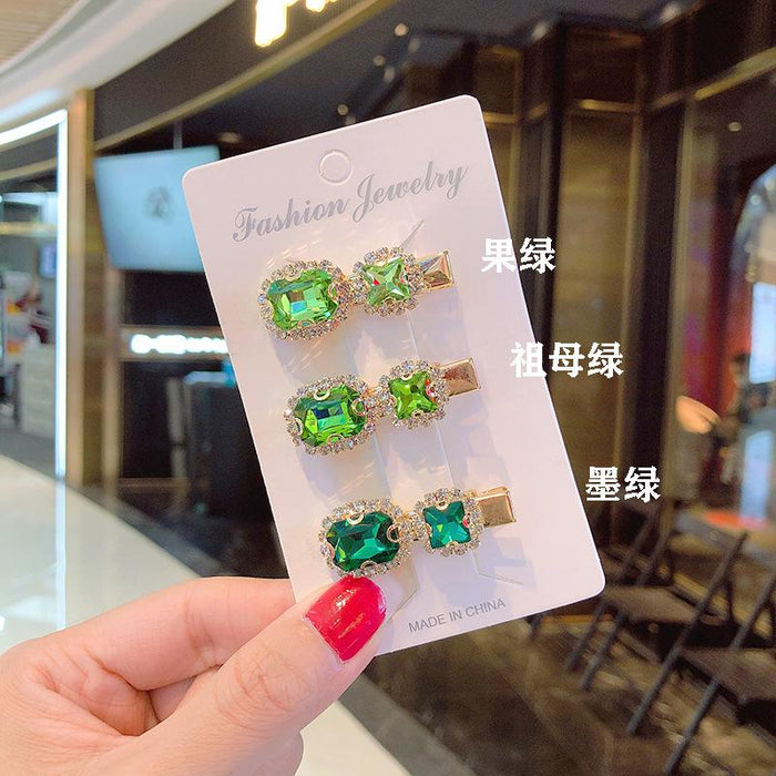 Bulk Jewelry Wholesale Hair Clips pearl water drill green hair card JDC-HS-i105 Wholesale factory from China YIWU China