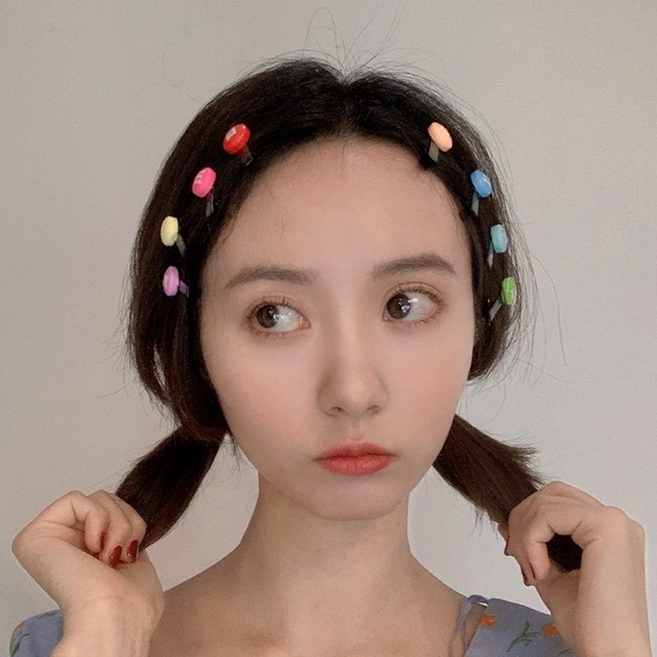Bulk Jewelry Wholesale Hair Clips rainbow candy m bean broken hairpin JDC-HS-i217 Wholesale factory from China YIWU China