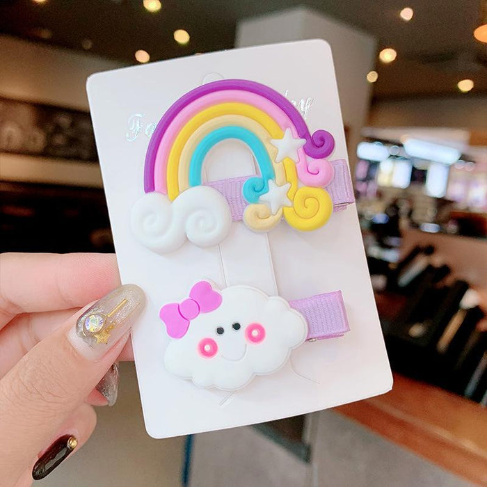 Bulk Jewelry Wholesale Hair Clips rainbow clouds lollipop hairpin JDC-HS-i126 Wholesale factory from China YIWU China