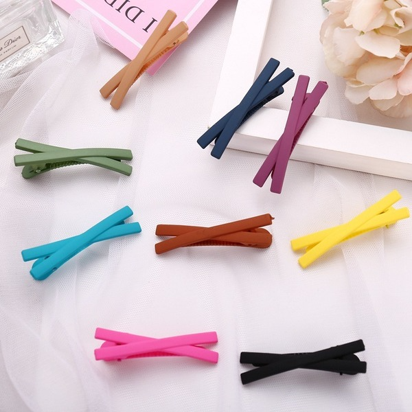 Bulk Jewelry Wholesale Hair Clips Solid color frosted cross plastic JDC-HC-xy295 Wholesale factory from China YIWU China