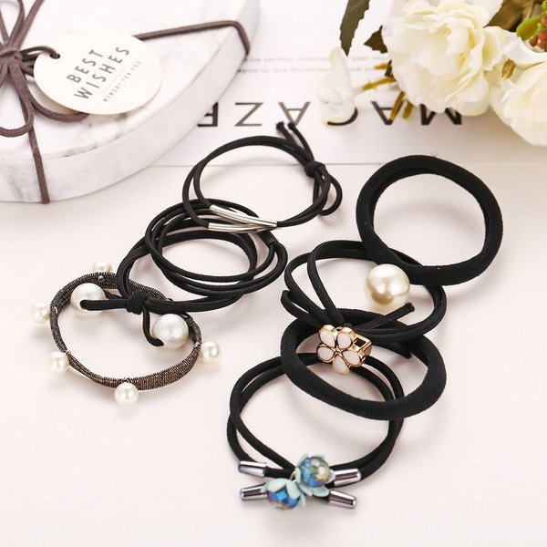 Bulk Jewelry Wholesale Hair Scrunchies Black bow rubber band JDC-HS-xy290 Wholesale factory from China YIWU China