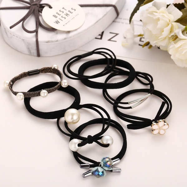 Bulk Jewelry Wholesale Hair Scrunchies Black bow rubber band JDC-HS-xy290 Wholesale factory from China YIWU China