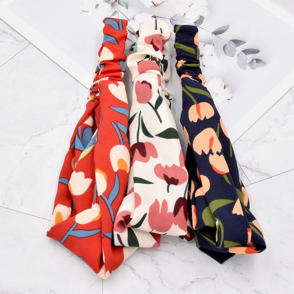 Bulk Jewelry Wholesale Hair Scrunchies color fabrics tulip flowers JDC-HS-n123 Wholesale factory from China YIWU China