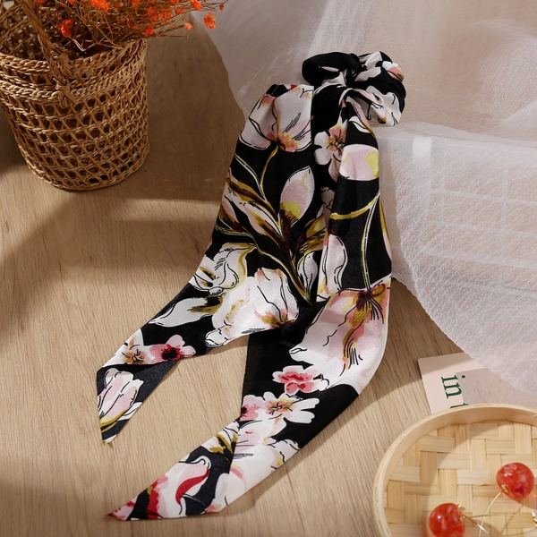 Bulk Jewelry Wholesale Hair Scrunchies Pink floral ribbon Cloth JDC-HS-xy272 Wholesale factory from China YIWU China