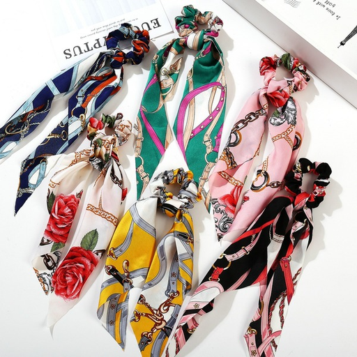 Bulk Jewelry Wholesale Hair ScrunchiesMacaron series multicolor silk scarf JDC-HS-xy277 Wholesale factory from China YIWU China