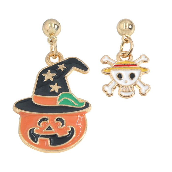 Wholesale Halloween alloy oil dropping Earrings JDC-ES-V125 Earrings JoyasDeChina Pumpkin 1+ skeleton. Wholesale Jewelry JoyasDeChina Joyas De China