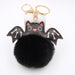 Wholesale Halloween PU Leather Imitation Hair Bat Hair Ball Keychain JDC-KC-Zuge024 Keychains 祖格 Wholesale Jewelry JoyasDeChina Joyas De China