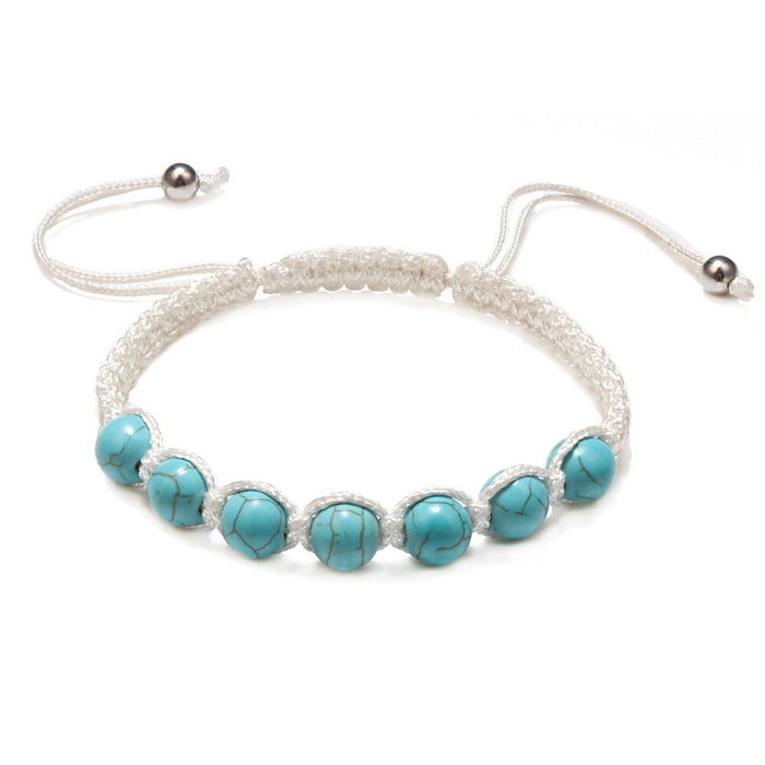 Wholesale Hand Braided Turquoise 8mm Beaded Bracelet JDC-BT-JiuJ015 Bracelet 九江 Wholesale Jewelry JoyasDeChina Joyas De China