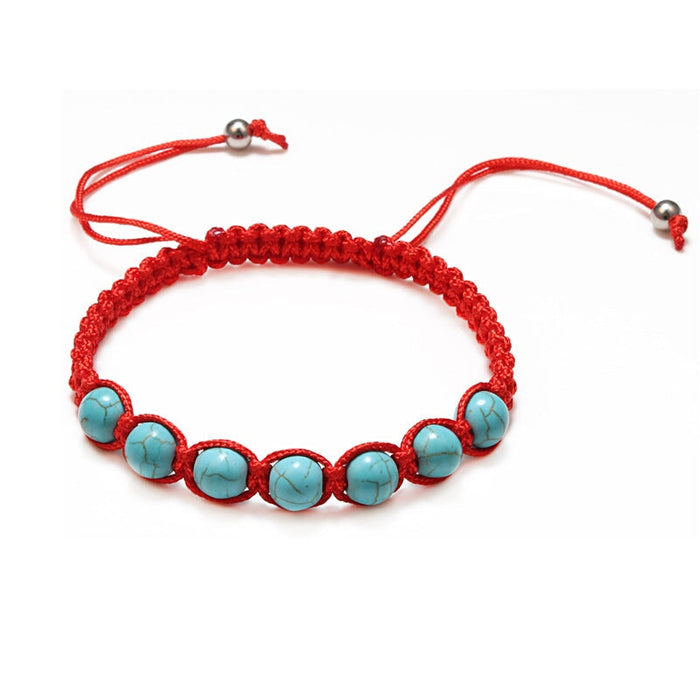 Wholesale Hand Braided Turquoise 8mm Beaded Bracelet JDC-BT-JiuJ015 Bracelet 九江 red Wholesale Jewelry JoyasDeChina Joyas De China