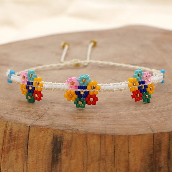 Bulk Jewelry Wholesale hand-woven daisy seven-color flower beaded bracelet JDC-gbh274 Wholesale factory from China YIWU China