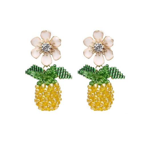 Wholesale hand-woven flower pineapple earrings JDC-ES-MY051 Earrings JoyasDeChina Wholesale Jewelry JoyasDeChina Joyas De China