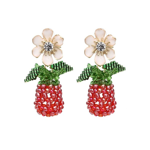 Wholesale hand-woven flower pineapple earrings JDC-ES-MY051 Earrings JoyasDeChina Wholesale Jewelry JoyasDeChina Joyas De China