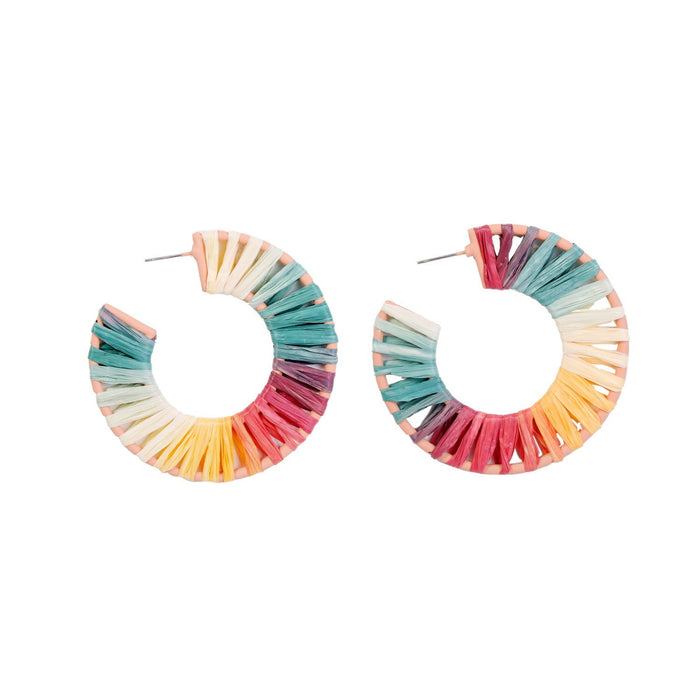 Wholesale hand-woven geometric oval raffle earrings JDC-ES-ManY018 Earrings 满溢 Wholesale Jewelry JoyasDeChina Joyas De China